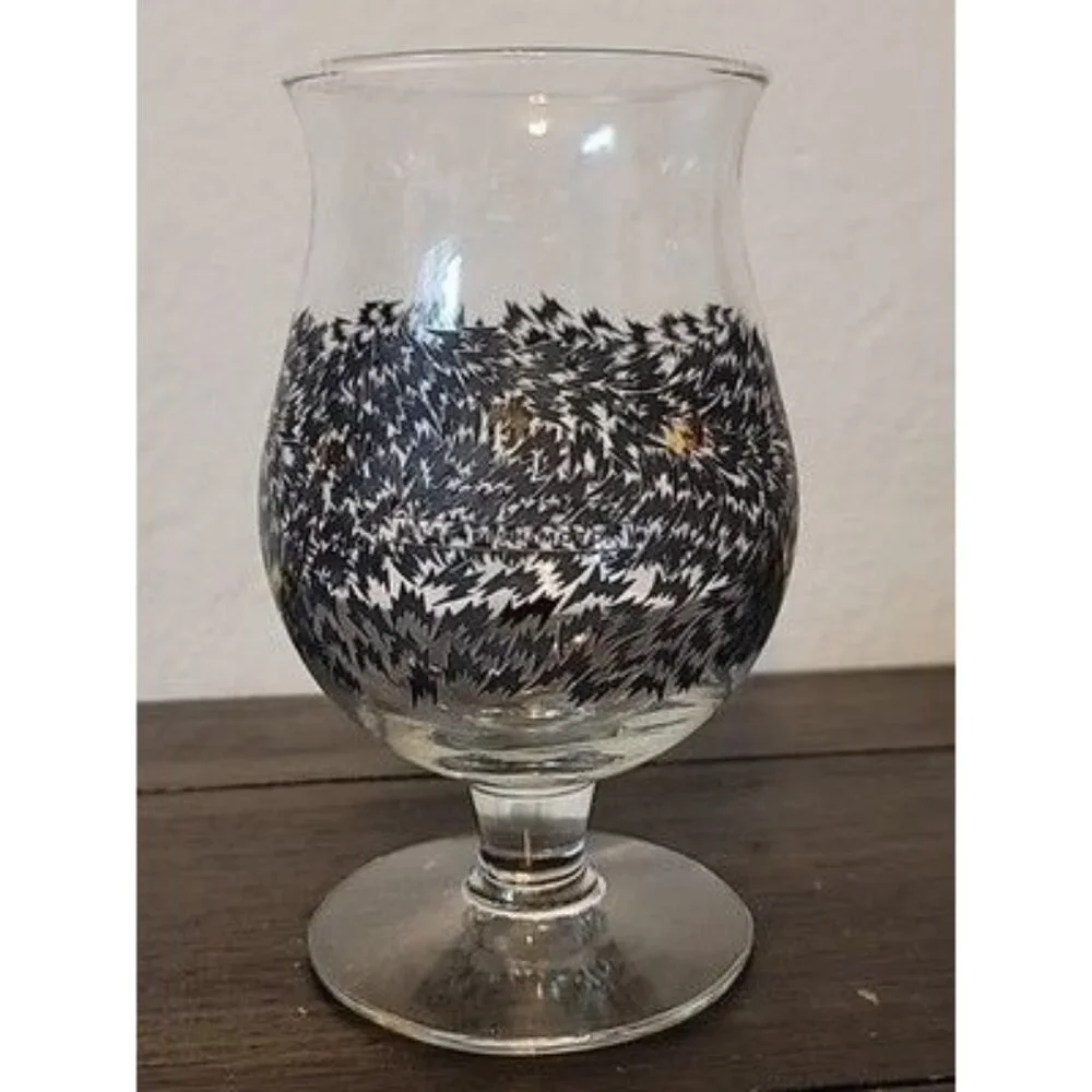 Duvel Beer Tulip Glass Eley Kishimoto Black And Gold Flurry Art Series Barware - Picture 3 of 7